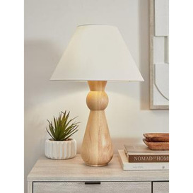 Very Home Turned Wooden Totem Table Lamp
