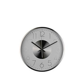 Hometime Silver Metal Wall Clock - 30Cm
