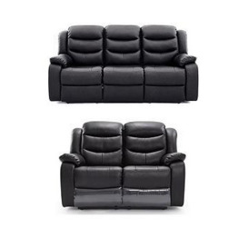 Rothbury Leather 3 + 2 Seater Manual Recliner Sofa