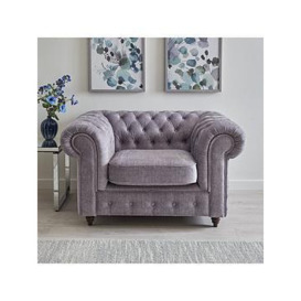 Very Home Laura Chesterfield Fabric Armchair - Grey - Fsc&Reg Certified