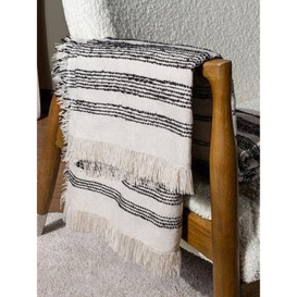 Hoem Jour Linear Woven Throw In Natural