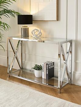 Very Home Christie Glass And Chrome Console Table