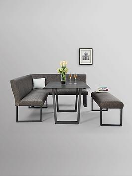 The Very Collection Ohio 160 Cm Long Dining Table + Benches Corner Dining Set