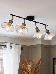 Very Home Vintage Ribbed Glass 4 Light Bar