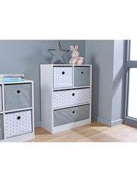 Lloyd Pascal Cube 2 + 2 Storage Unit with Stars - Grey/White, Grey/White