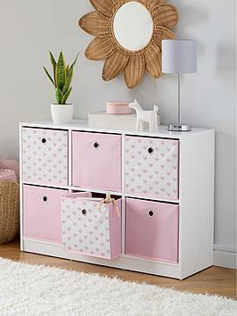 The Very Collection 6 Cube Storage Unit With Boxes
