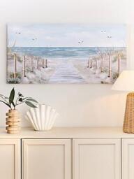The Very Collection Sandy Beach Printed Canvas With Hand Paint 50X100Cm