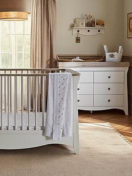 CuddleCo Clara Luxe 2 Piece Furniture Set, White/Ash