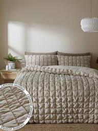 Catherine Lansfield Puffer Duvet Cover Set In Natural