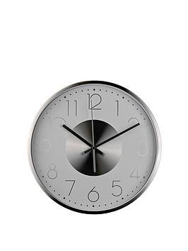 Hometime Silver Metal Wall Clock - 30Cm