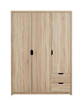 Very Home Aspen 3 Door, 2 Drawer Wardrobe - Oak