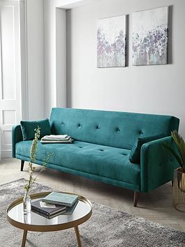 Very Home Cadiz Velvet Sofa Bed Teal Fsc&Reg Certified by Very