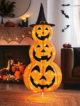 Very Home Light Up Pumpkin Stack Indoor/Outdoor Halloween Decoration