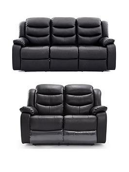 Rothbury Leather 3 + 2 Seater Manual Recliner Sofa