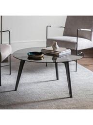 Gallery Direct Simard Round Glass Top Coffee Table - Black