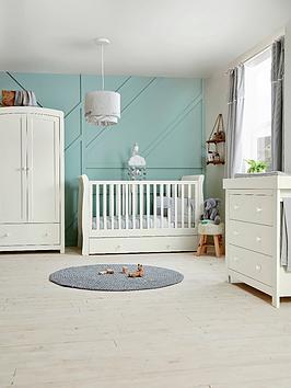 Mamas & Papas Mia Cot Bed & UBS- White, White