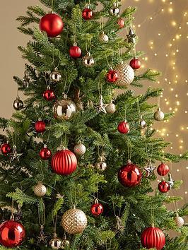 Very Home Pack Of 50 Christmas Tree Baubles - Red/Gold