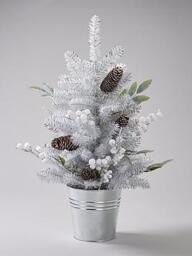 Silver Grey And White Berry Table-Top Christmas Tree