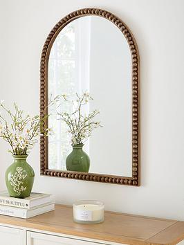 The Very Collection Arched Bobbin Wood Mirror 61X91Cm
