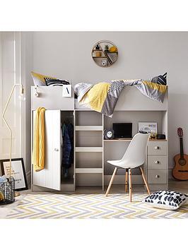 The Very Collection Atlanta High Sleeper With Desk, Drawers And Wardrobe With Mattress Options (Buy And Save!)