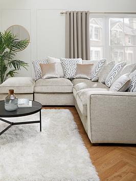 Very Home Elsa Left Hand Scatter Back Corner Chaise With Footstool