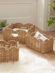 Very Home Set Of 3 Scallop Storage Baskets