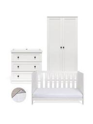 Silver Cross Bromley white- 4 piece set with Classic matresss, White