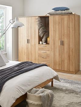 The Very Collection Panama 4 Door, 4 Drawer Combi Fitment Wardrobe With Mirror