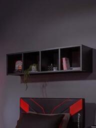 X Rocker MESH-TEK Wall mountable display shelf with 4 Cube Storage, Black/Red