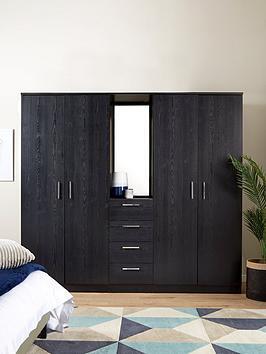 The Very Collection Panama 4 Door, 4 Drawer Combi Fitment Wardrobe With Mirror