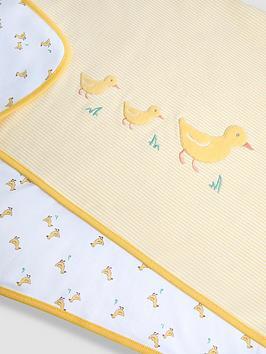 JoJo Maman Bebe Duck Reversible Jersey Shawl With Applique, One