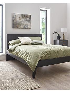Very Home Carina Bed Frame With Mattress Options (Buy &Amp Save!) - Black - Bed Frame With Microquilt Mattress