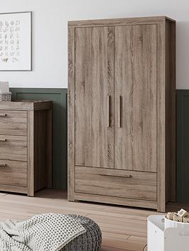 Little Acorns Ellesmere Double Door & 1 Drawer Wardrobe Truffle Oak, One Colour