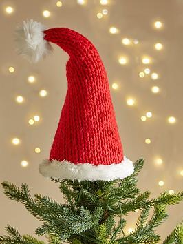 Very Home Santa Hat Christmas Tree Topper