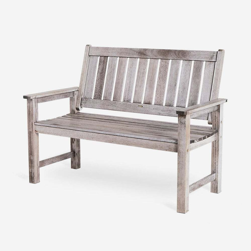 2 Seater Wooden Grey Garden Bench - image 1