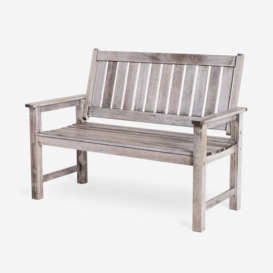 2 Seater Wooden Grey Garden Bench - thumbnail 1