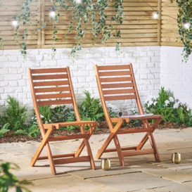 2 Wooden Garden Chairs - thumbnail 2