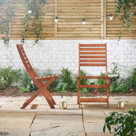 2 Wooden Garden Chairs - thumbnail 3