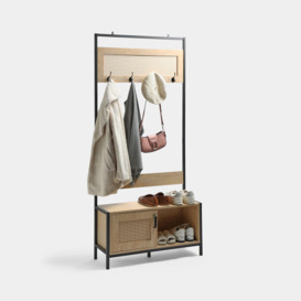 Lena Rattan Hallway Storage Coat Rack - thumbnail 1