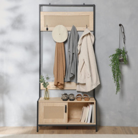 Lena Rattan Hallway Storage Coat Rack - thumbnail 3