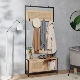 Lena Rattan Hallway Storage Coat Rack - thumbnail 2