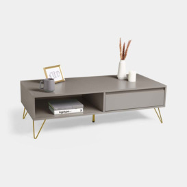 Jensen Grey Gold Coffee Table with Hairpin Legs