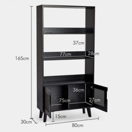 Black Rattan Bookcase - thumbnail 4