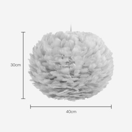 Grey Feather Ceiling Lamp Shade - thumbnail 4