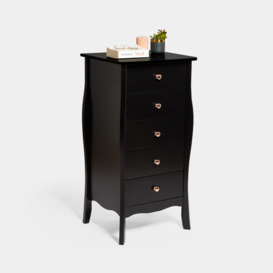 Sophia Black Narrow Chest of Drawers - thumbnail 1