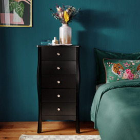 Sophia Black Narrow Chest of Drawers - thumbnail 2