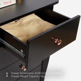 Sophia Black Narrow Chest of Drawers - thumbnail 4