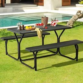 5 Ft Portable Picnic Table Benches Set For Outdoor, Heavy Duty Camping Picnic Tables, Weather Resistant, Suitable Patio, Garden For Adult
