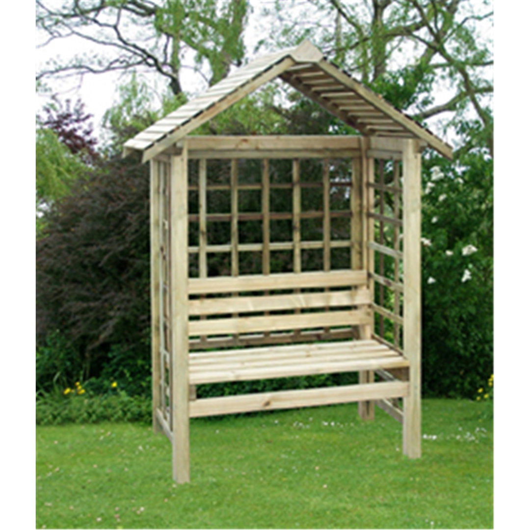 Salford 960cm W x 60cm D Solid Wood Garden Arches with Bench