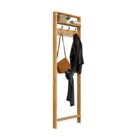 6 - Hook Wall Mounted Coat Rack with Storage